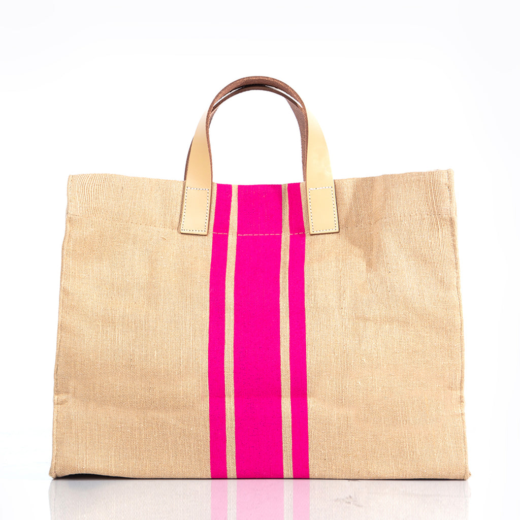 Lucky Lemon Jute and Leather Satchel