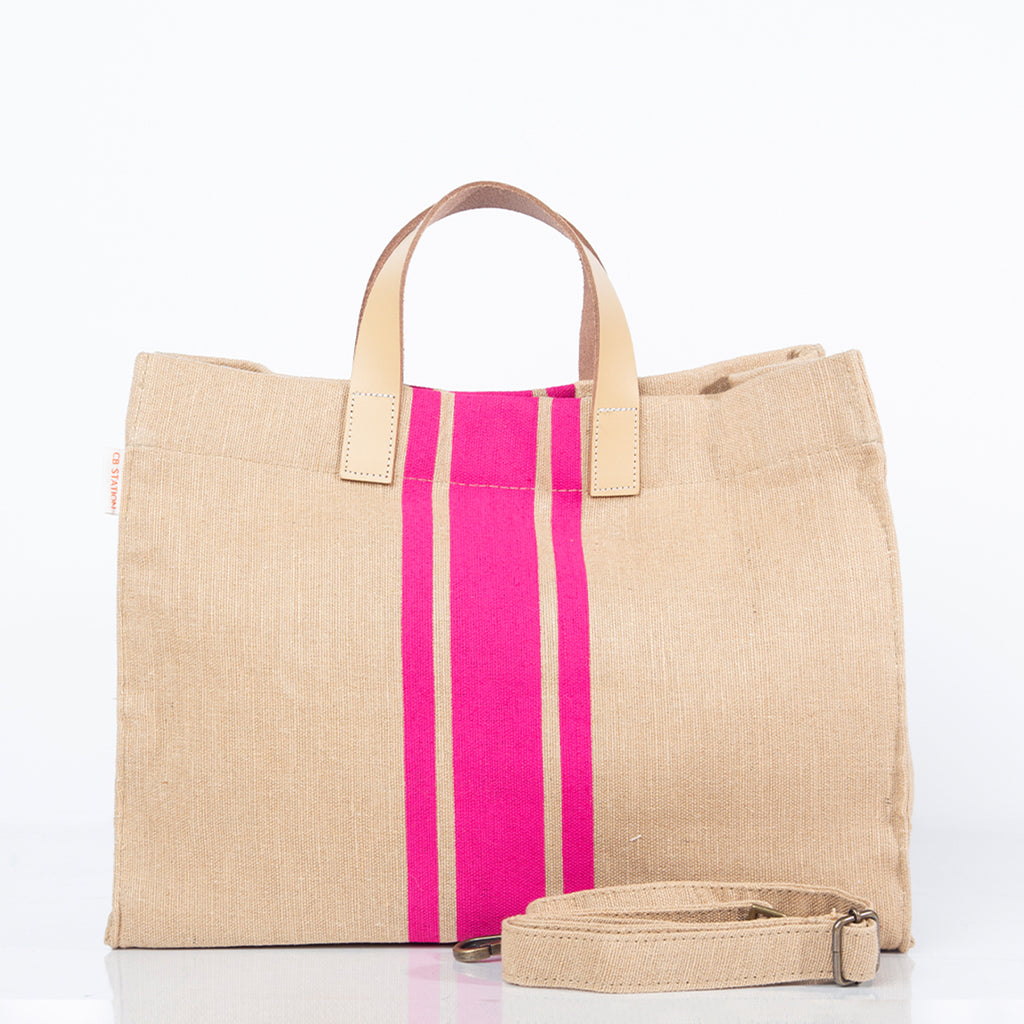 Lucky Lemon Jute and Leather Satchel