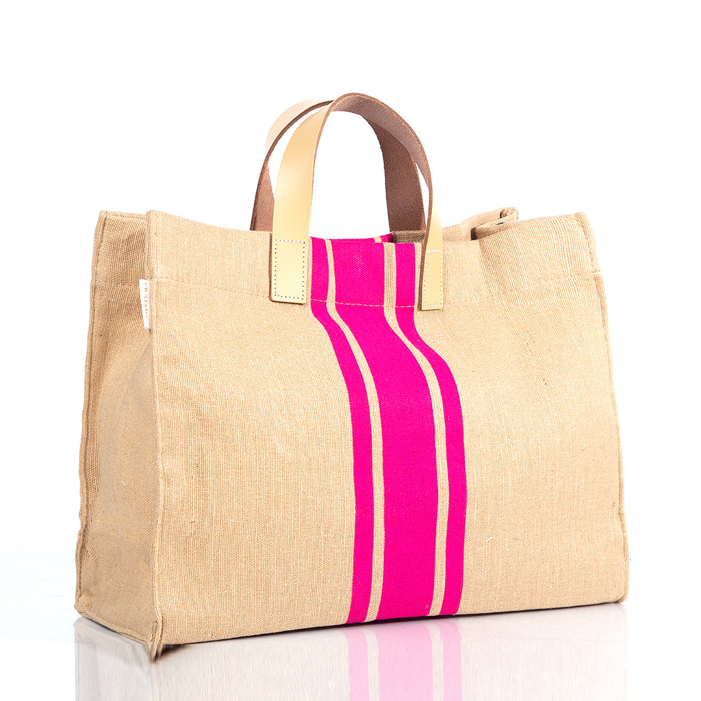 Lucky Lemon Jute and Leather Satchel