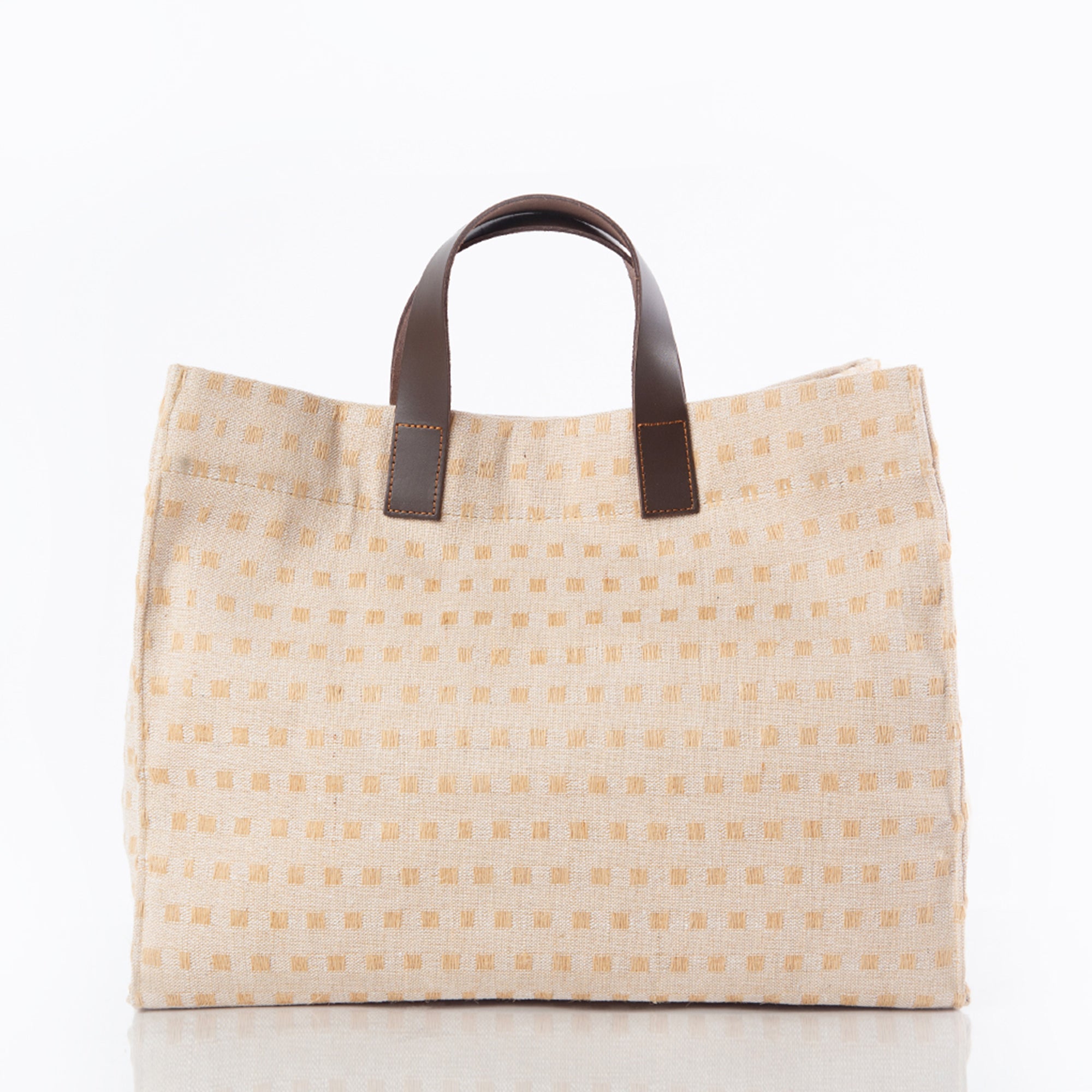 Lucky Lemon Jute and Leather Satchel