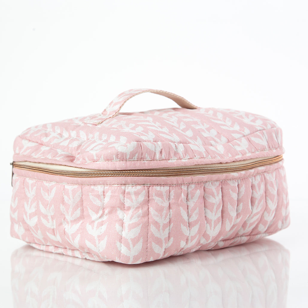 Lucky Lemon Block Print Train Case