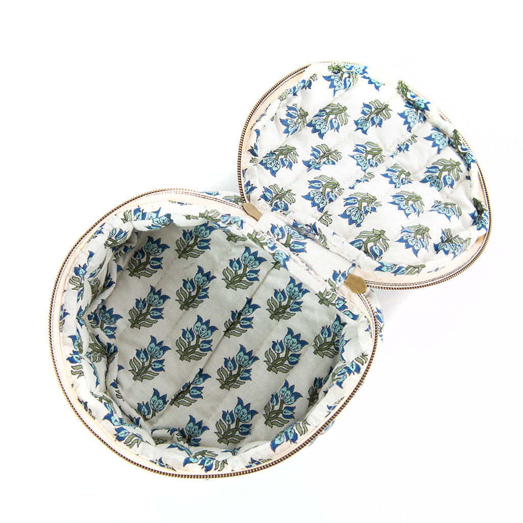 Lucky Lemon Block Print Circle Case
