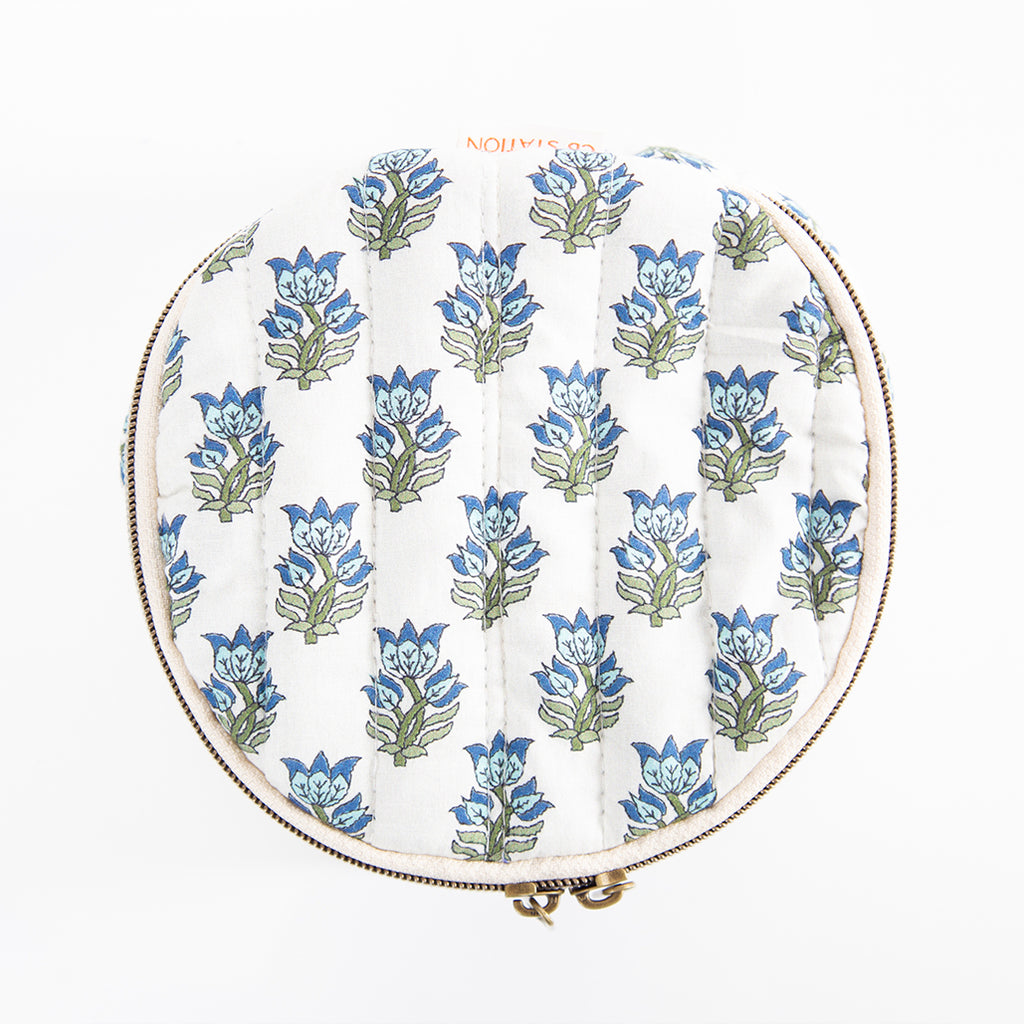 Lucky Lemon Block Print Circle Case