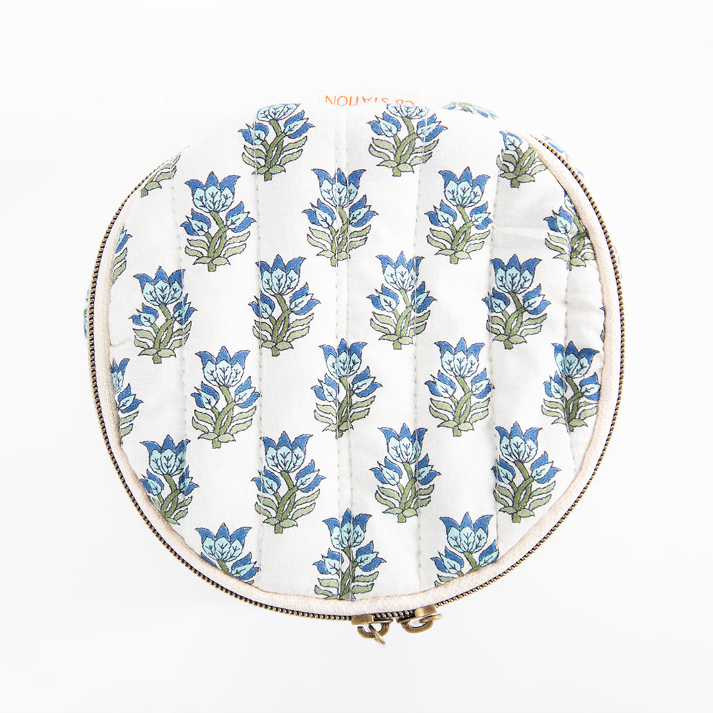 Lucky Lemon Block Print Circle Case